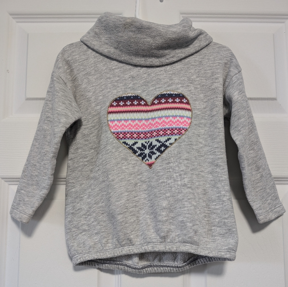 Old Navy Gray Heart Pattern Sweatshirt
